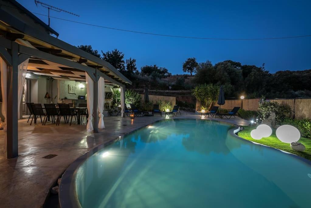 Casa Del Miele, Private Pool, Bbq, Mountain View. Vila Alikianos Exterior foto
